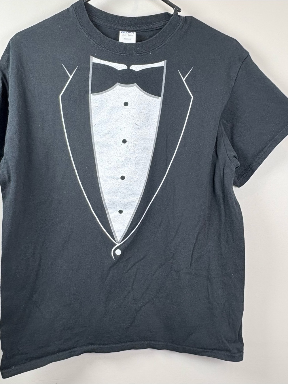 Gildan Black Short Sleeve Tuxedo Graphic Tee